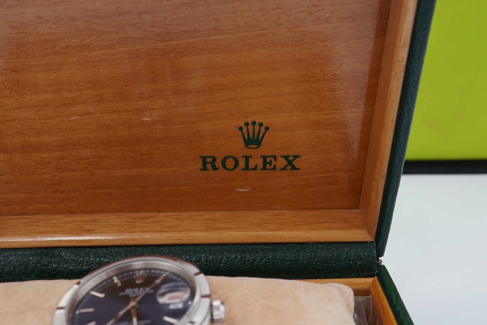 A gentleman 1990's stainless steel Rolex Oyster Perpetual Date wrist watch